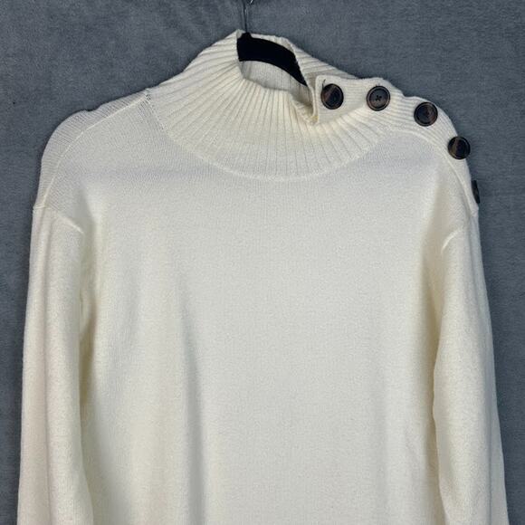 Anthropologie Sweater Womens Extra Small Cream Tunic Neutral Preppy Career Comfy - Picture 2 of 13